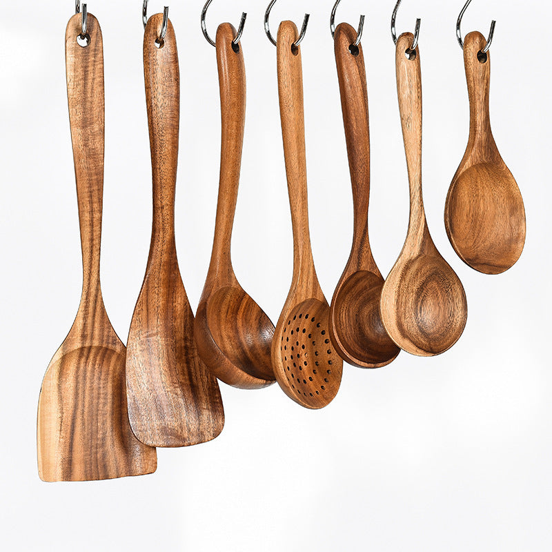 Teak Natural Wood Tableware Spoon Set