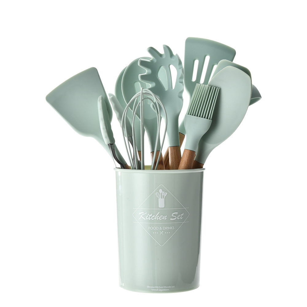 11 pcs non stick spatula kitchenware cooking set - Pale Green