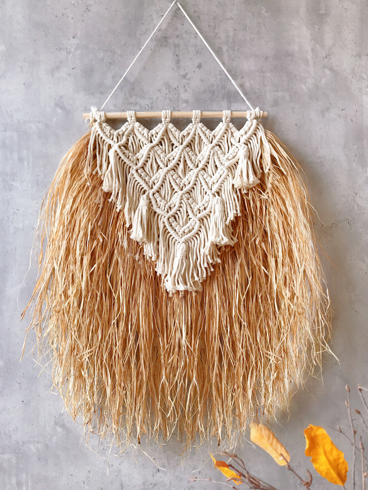 Nordic Raffia Woven Wall Decoration