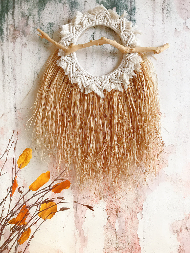 Nordic Raffia Woven Wall Decoration