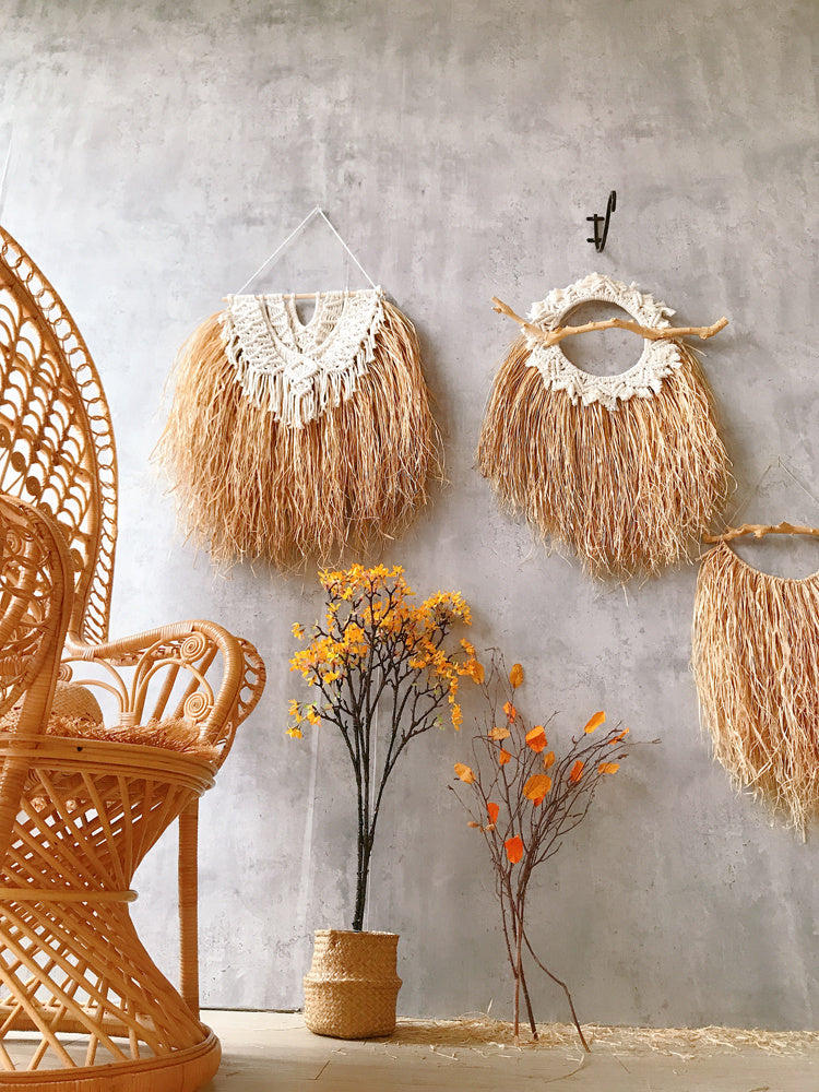 Nordic Raffia Woven Wall Decoration