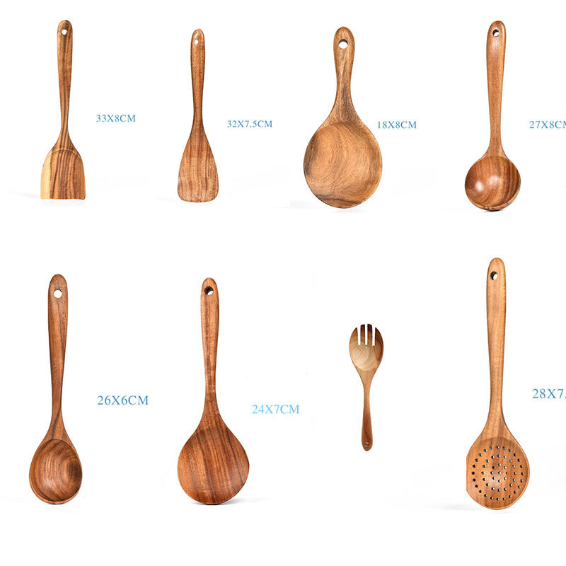 Teak Natural Wood Tableware Spoon Set