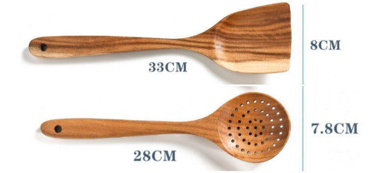 Teak Natural Wood Tableware Spoon Set