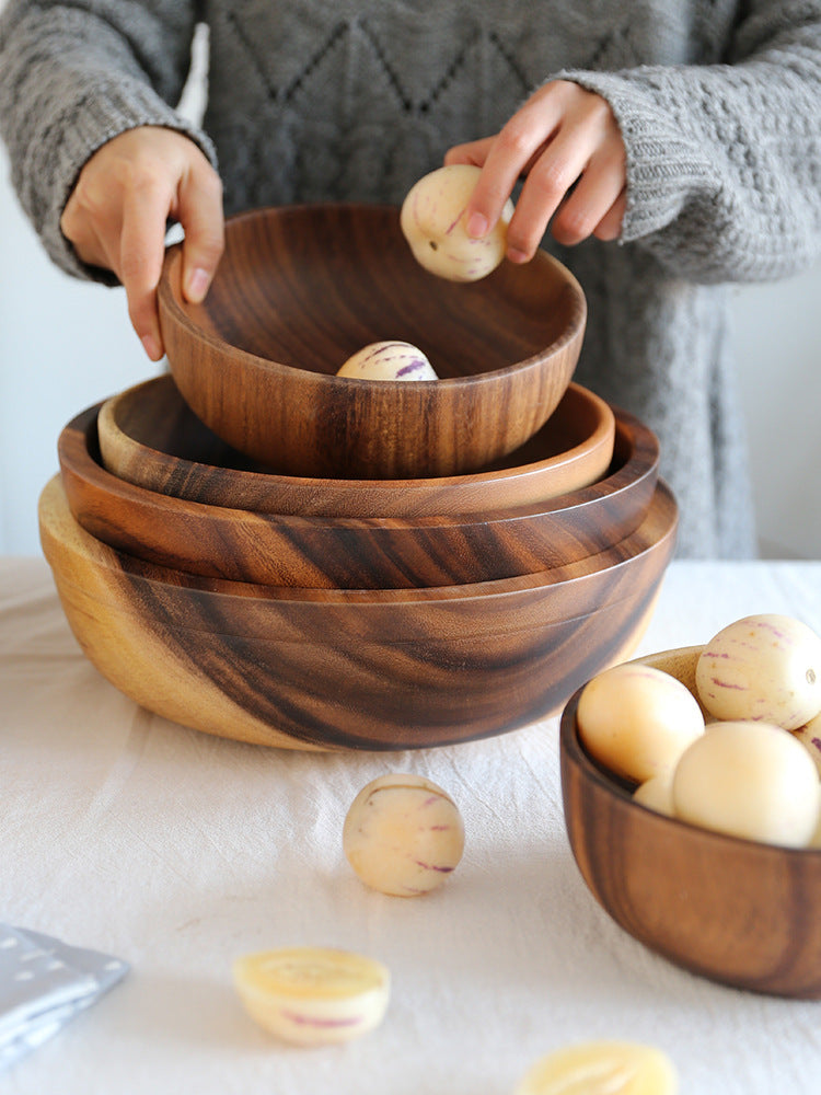 Natural Wooden Bowl Set