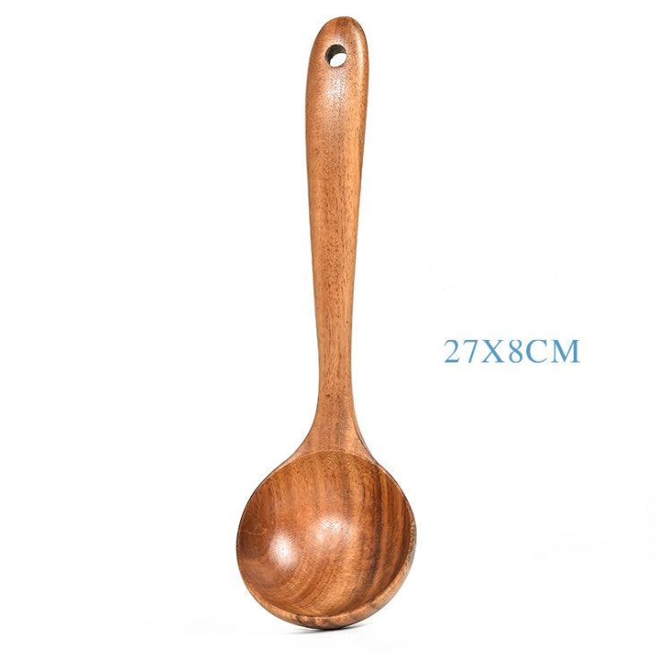 Teak Natural Wood Tableware Spoon Set