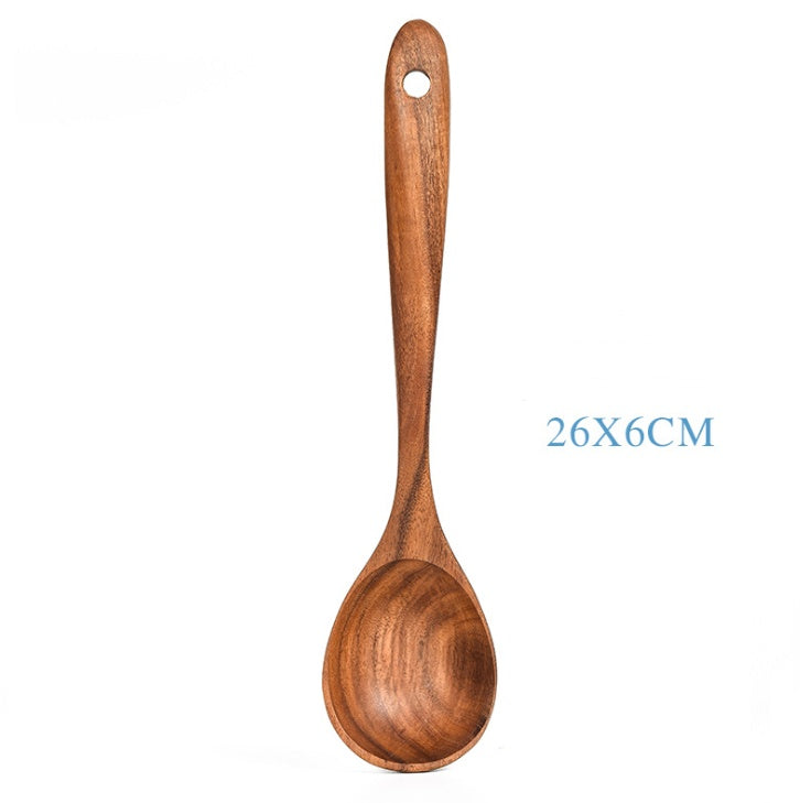 Teak Natural Wood Tableware Spoon Set