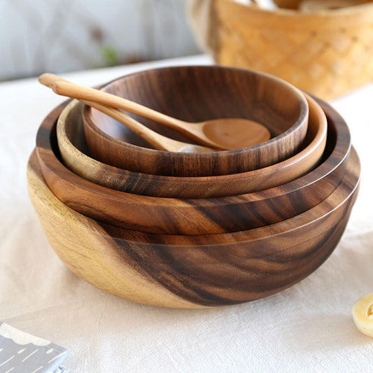 Natural Wooden Bowl Set